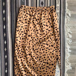 Tan Dalmatian Midi Skirt